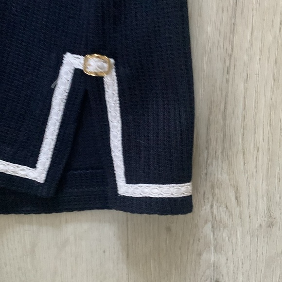 GRIFFITH GRAY ST. JOHN navy blue top gold chain size S nautical casual career - Picture 4 of 9